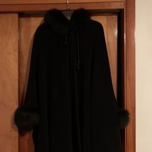 Alpaca Full Length Black Cape.